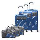 Aristocrat Trigon Hexa Luggage Set of 6 | 3 Trolley Bags & 3 Duffle Bags | 5 Years International Warranty (Navy Blue)...