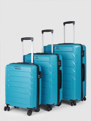 Aristocrat Unisex CHROMA Set of 3 Textured CB+MD+LG Hard-Sided Trolley Suitcases