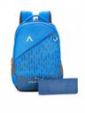 AristocratUnisex Blue & Grey Abstract Printed Backpack With Zip Pouch...
