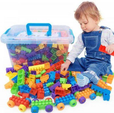 ARIZON DIY Plastic Building Blocks for Kids 100+ pcs (Multicolor)