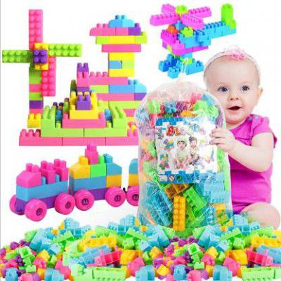 ARIZON DIY Plastic Building Blocks for Kids 50+ pcs  (Multicolor)