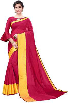 Arkee Designer Women's Cotton silk saree with blouse piece
