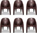 ARLAVYA Mario Model Sofa Arm Chair for Home, Garden Plastic Outdoor Chair (Brown, Set of 6, Pre-assembled)...