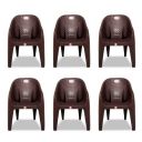 ARLAVYA Plastic Sofa Chair (Brown, Set of 6)...