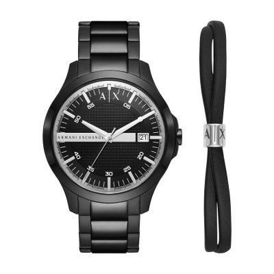 Armani Exchange Hampton Analog Black Dial Mens Watch-AX7134SET