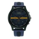 Armani Exchange Mens 46 mm Blue Dial Silicone Chronograph Watch - AX2441I...