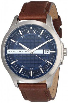 Armani Exchange Mens Analogue Leather Watch - AX2133I (Blue_Free Size)