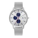 Armani Exchange Mens Cayde Silver Dial Stainless Steel Analog Watch - AX2743I...