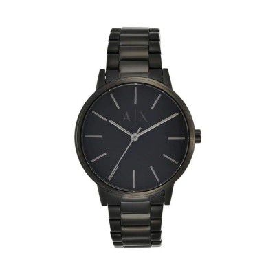 Armani Exchange Mens Cayde Black Dial Stainless Steel Analogue Watch - AX2701I (Black_Free Size)