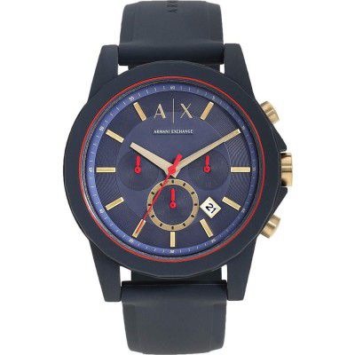 Armani Exchange Mens Chronograph Synthetic Watch_Blue_Free Size