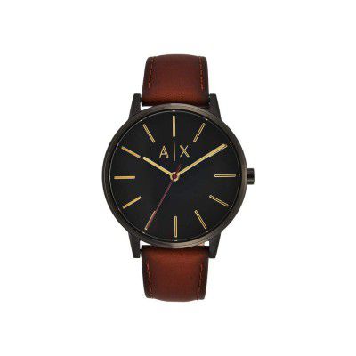 Armani Exchange Mens Leather Analogue Watch - AX2706I (Black_Free Size)