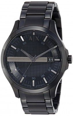 Armani Exchange Mens Metallic Analogue Watch - AX2104I (Black_Free Size)