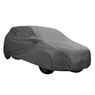 ARNV Branded Car Body Cover for Fortuner, Built Fabric, Comes with Pocket Mirror and Belt (Grey)