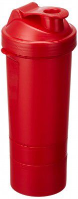 ARNV Leakproof Plastic Bottle/Sipper/Shaker, 500ml, Pill/Storage compartments Extra, Red