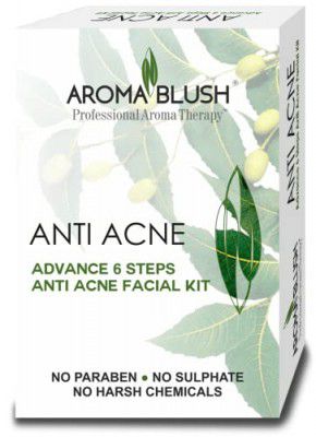 Aroma Blush Anti-acne Advanced Facial Kit (6Steps)65gm (Enriched with Green Tea Extract, Neem Oil and Cinnamon Oil)