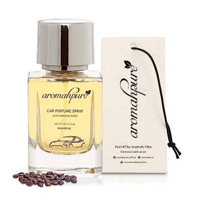 Aromahpure Classic Car Perfume Spray with Hanging Card | 45ml | Irish drive - Coffee Car Freshener | 500+ sprays, Long Lasting | Air Freshener for Car Interior