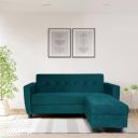ARRA Remo Three Seater Sofa Ottoman in Green Color Fabric 4 Seater Sofa  (Finish Color - Green, DIY(Do-It-Yourself))...