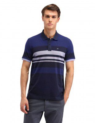 Arrow Men's Cotton Striped Regular Fit Polo Shirt