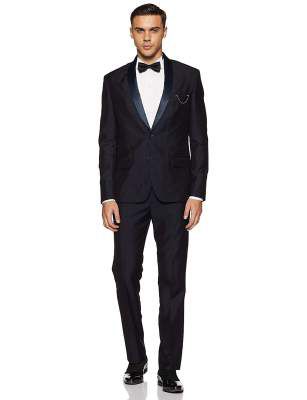 Arrow Men's Poly Viscose Shawl Collar Suit (AFVSU5524_Blue_38)