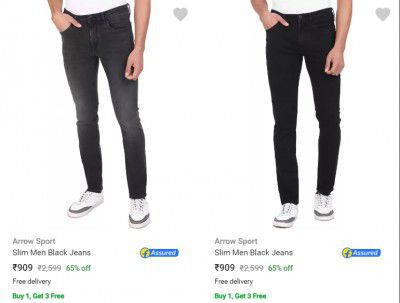 Arrow Sport Slim Men Jeans Buy 1 get 3 Free