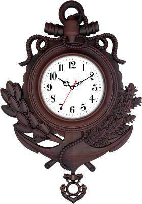 Art Amori Analog 38 cm X 45 cm Wall Clock (Maroon, With Glass)