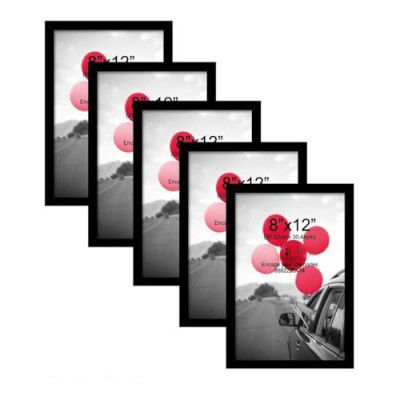 Art Street A4 Size Photo Frame For Wall Set of 5 Black Picture Frame For Home and Office Decoration, Size -8x12 Inches