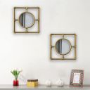 Art Street Arianda Square Wall Mirror Square Shape Golden Decorative Wall Mirror for Home Décor (24 x 24 Cm) - Set of 2...
