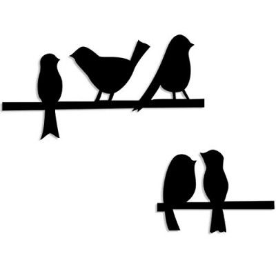 Art Street Bird MDF Wall Plaque/Wall Sign for Home Decoration Ready to Hang Wall Decor (6mm Black) - 6 x 18 Inch