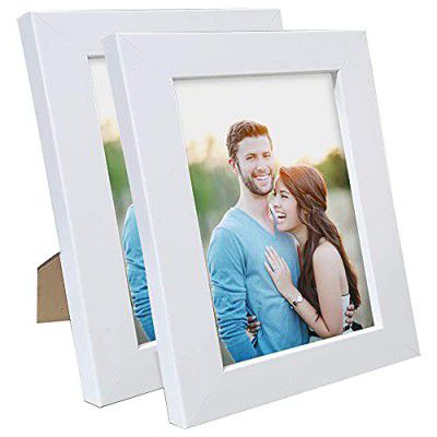 Art Street Set of 2 Table Photo Frames, Tabletop Picture Frames For Office & Home - 8x10 Inchs- White