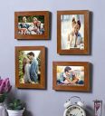Art Street - Set of 4 Brown Wall Photo Frame (Mix Size) 5X7,4x6 Inchs...
