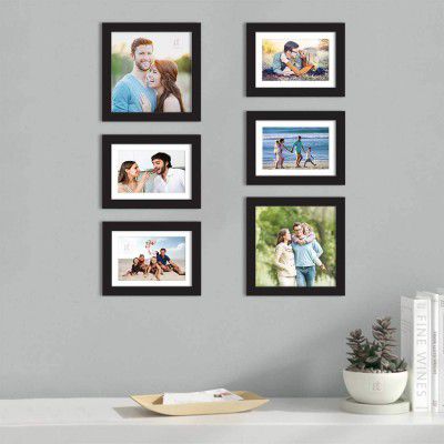 Art Street Set of 6 Black Wall Photo Frame (Size -6x8, 8x8 Inchs)