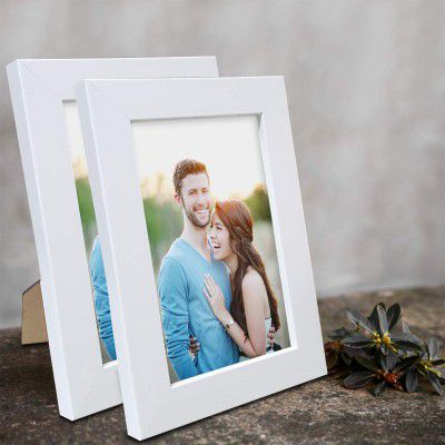 Art Street Table Photo Frames - Set of 2 (6x8 Inch - White) (ASTPF2617-6x8-WHT-PK2)