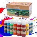 Artecho Acrylic Paint Set of 24 Colors, 59ml / 2oz Primary Acrylic Paint for Outdoor Decoration, Art Painting, Supplies for Wood, Fabric, Shoe, Rock, Crafts & Canvas, Multicolour...