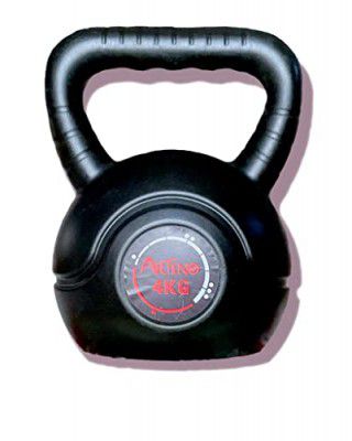 Artino Black Long Lasting 4Kg PVC Kettlebell for Workout