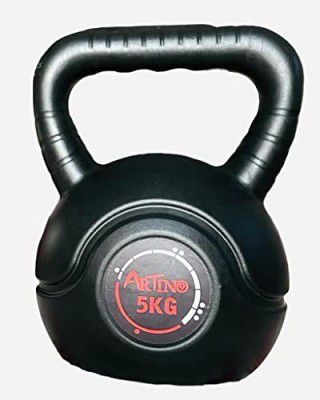 Artino Black Long Lasting 5kg PVC Kettlebell for Workout Great for Fullbody Workout, Cross-Training, Weight Loss & Strength Training (5KG PVC KETTLEBELL)