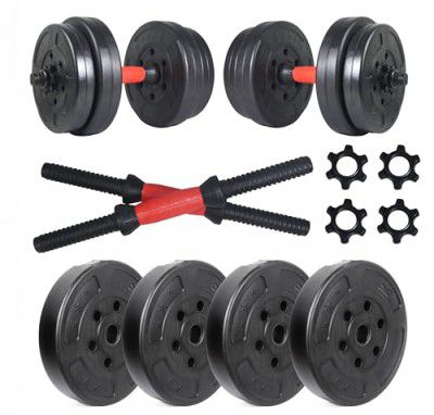 Artino Sports Invader Dumbbells 8 kg (2kg x 4) Button Shaped Weight Plates & Dumbbell Rods for Home Gym Set