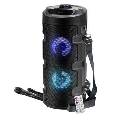 Artis MS301 Wireless Bluetooth Portable Party Speaker with RGB Glow Lights, Wired Mic, Remote Control, FM Radio & Aux in/USB/TF Card Reader Input (20W RMS Output)