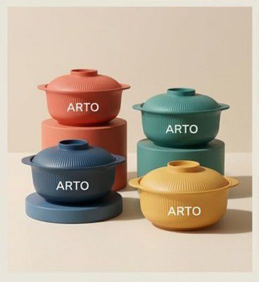 Arto Casserole Set of 3 | Plastic Serving Bowl Set with Lids 1200 ml |
