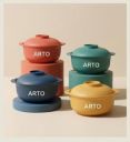 Arto Casserole Set of 3 | Plastic Serving Bowl Set with Lids 1200 ml |...