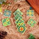 Artook Decor Decorative Ceramic Tile Mosaic Tiles, Floral Motifs, Made in India (Green, 2x2-inches Set of 9)...