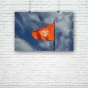 ArtzFolio Flag with A Sign Om D1 Unframed Paper Poster 18 X 12Inch...