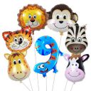 ARV ZONE 9th Jungle Safari Theme Balloons With Animal Face Foil Balloons and Shape ...
