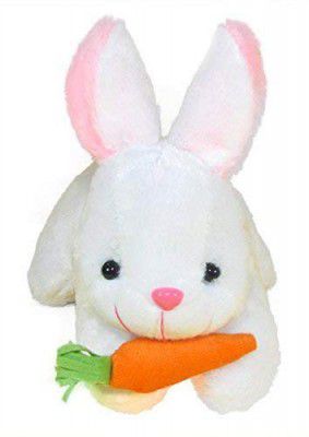 ARVEL Rabbit with Carrot Soft Toy (30 Cm, White)