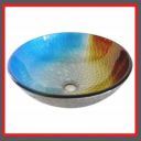 Arvind sanitary Toughened Glass Round Wash Basin (Multicolour)...