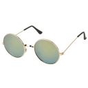 ARZONAI Hammond Round Shape Golden-Yellow Mirrored UV Protection Sunglasses For Men & Women [MA-040-S19 ]...