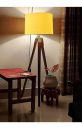 AS Wooden Antique Tripod Table Lamp Stand with Shade Headh...