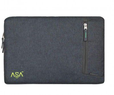 ASA Global Solution Fabric Inner Protection and Water Resistance 15.6 inches Grey Laptop Sleeve with Main Utility Pocket