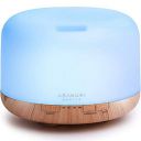 ASAKUKI Essential Oil Diffuser 500ML Aromatherapy Humidifier with 7-Color Light, Small Home Diffuser and Perfect for Relaxation...