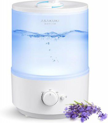 ASAKUKI Humidifiers for Bedroom Home, 3L Top Fill Cool Mist Humidifiers, BPA-Free, 30H