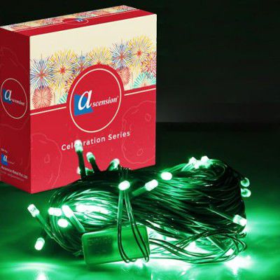 ascension ® Green String Strip Decoration Lights of 11 Meter 42 Serial Bulbs Decoration Lighting for Diwali Christmas Navratri Decorative Dussehra